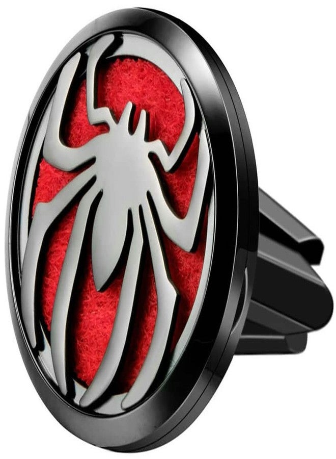 mEssentials Wild Essentials Black Chrome Spider Essential Oil Car Vent Diffuser, Stainless Steel Locket Pendant With 8 Color Refill Pads, Customizable Color Changing Air Freshener for Aromatherapy - Image 1